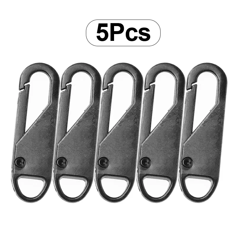 curseur de fermeture éclair de remplacement universel, alliage métallique, extracteur de fermeture éclair, sac à bagages, tête de fermeture éclair, bricolage, outil de couture artisanal, kit de réparation, 5 pièces