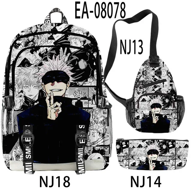 anime satoru gojo école sac à dos sac à dos pour ordinateur portable garçons filles adolescents sac d'école sac de voyage mochila sac à bandoulière