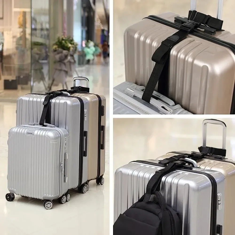 1 pièce sangle de bagage de voyage télescopique élastique avec boucle à came réglable, sangle de voyage en nylon durable, ceinture pour sac de voyage, voyage en famille