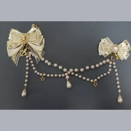 accessoires de chaîne de sac ita pour femmes, chaîne de sac à dos d'école et perle de nœud papillon, ornements de nœud de rubans lolita,