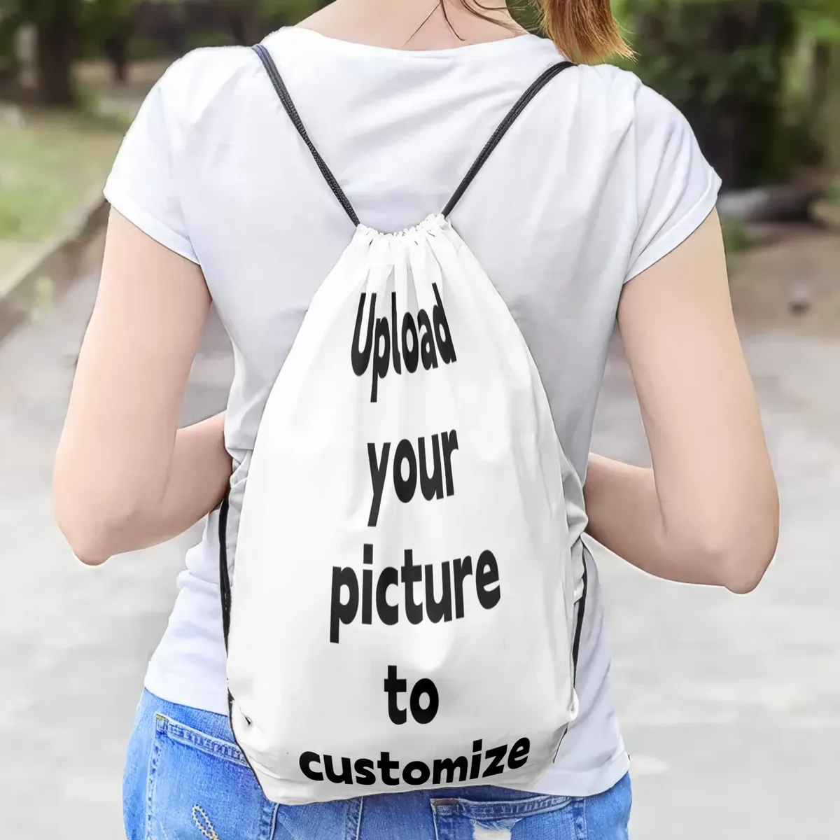 sac à dos personnalisé avec cordon de serrage, sac à bandoulière léger pour voyage, randonnée, pique-nique, cadeau pour la famille et les amis