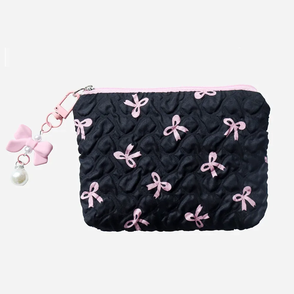 pochette cosmétique mignonne à nœud papillon, sac de rangement portable multifonctionnel de haute qualité, mini porte-monnaie au design raffiné