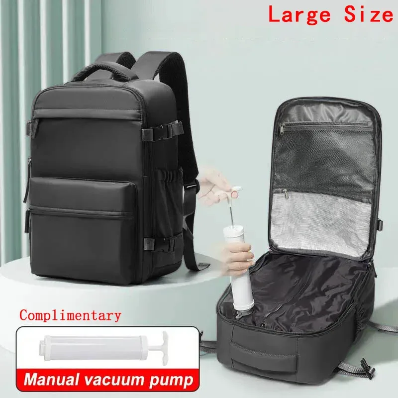 sac à dos de voyage avec compression sous vide, sac à dos professionnel pour ordinateur portable 15,6 pouces, sac de rangement pour vêtements, sac à dos de voyage extensible