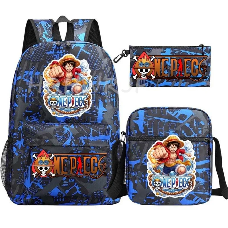 sac à dos one piece avec sacs à bandoulière monkey d luffy, sac à dos pour ordinateur portable, sac de voyage pour étudiants, sac à dos lavable