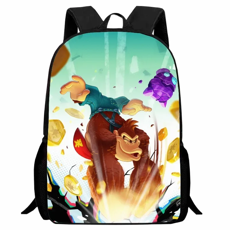 donkey kong bananza – sacs à dos pour enfants, garçons et filles, cadeau d'anniversaire pour étudiants, sac d'école pour enfants, grande capacité, sac à dos de camping durable