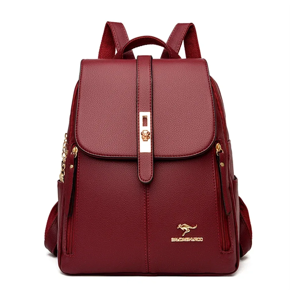 sac à dos de marque en cuir véritable pour femmes, sac à dos de haute qualité pour filles, sacs d'école, sac à dos de voyage pour dames, sac à dos