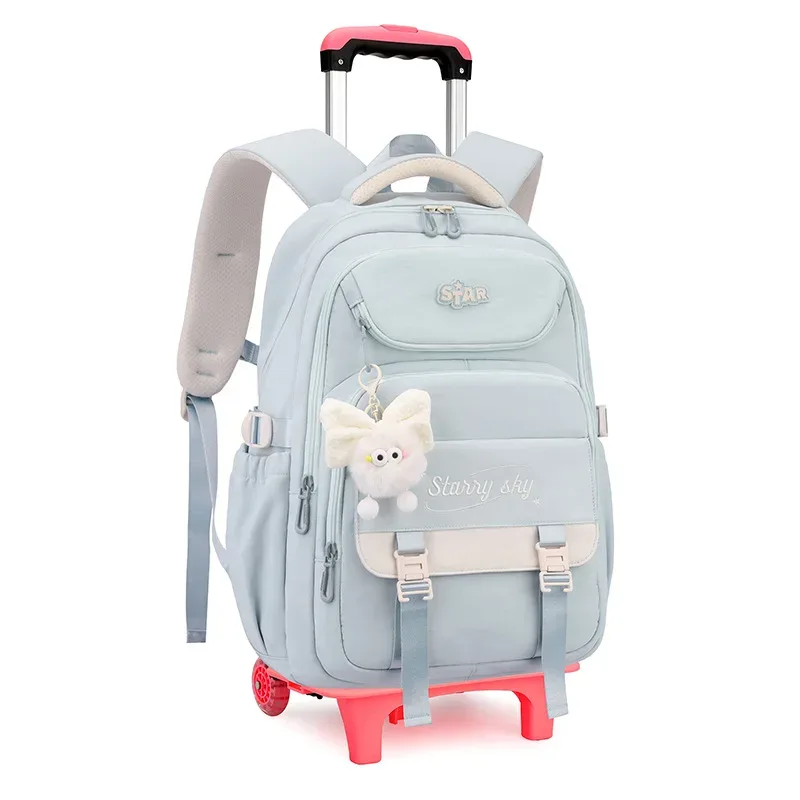 sac à dos scolaire pour enfants avec roulettes, sac à dos à roulettes pour filles, sac à dos d'étudiant, 2/6 roues, sac à dos scolaire à roulettes, sac à livres pour enfants