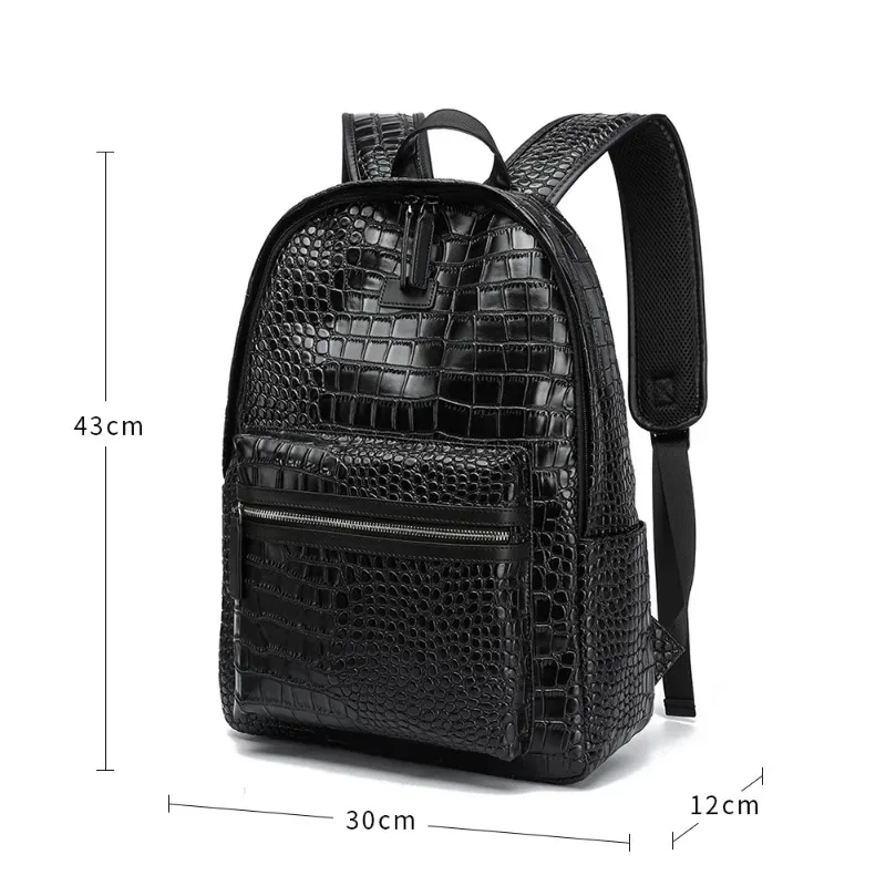 sac à dos de mode hommes de luxe alligator sacs à dos en cuir pu pour hommes sacs pour ordinateur portable grande capacité sacs à dos de voyage cartable d'étudiant