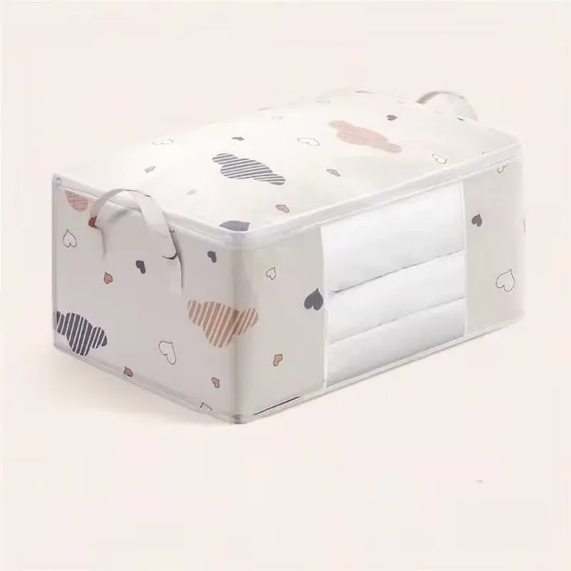sac de rangement pliable grande capacité homefish avec poignée renforcée et fermeture éclair robuste pour couvertures et literie - sac organisateur
