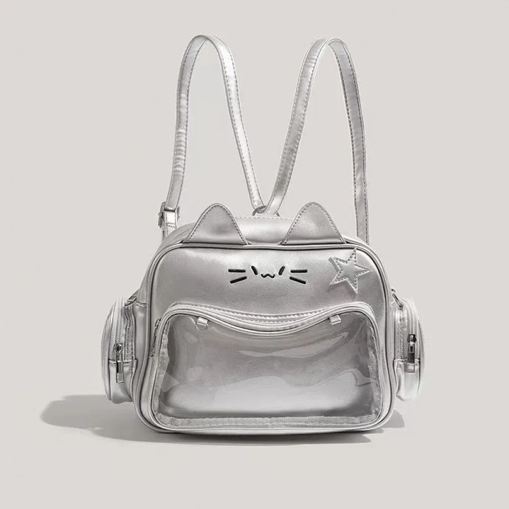 sac à dos multi-couches grande capacité pour les élèves du primaire, au design esthétique et attrayant, avec un motif de chat mignon, sac bandoulière.