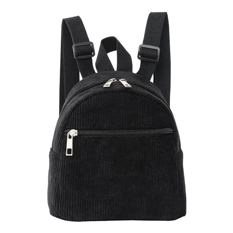 sac à dos en velours côtelé avec nom brodé personnalisé, solide, multicolore, simple, décontracté, léger, parfait pour les déplacements quotidiens, voyage essentia