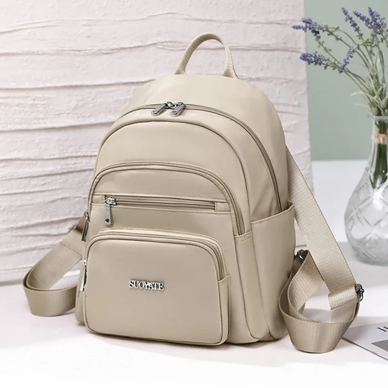 sac à dos multi-poches pour femmes, décontracté et tendance, grande capacité, sac à dos de voyage pour filles, sac à dos de haute qualité en tissu, sac à dos de jour