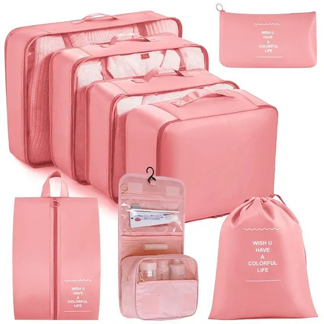 ensemble de 11 cubes de rangement de voyage, organisateurs de bagages imperméables, sacs de rangement à cordon pour vêtements, chaussures, sous-vêtements, cosmétiques