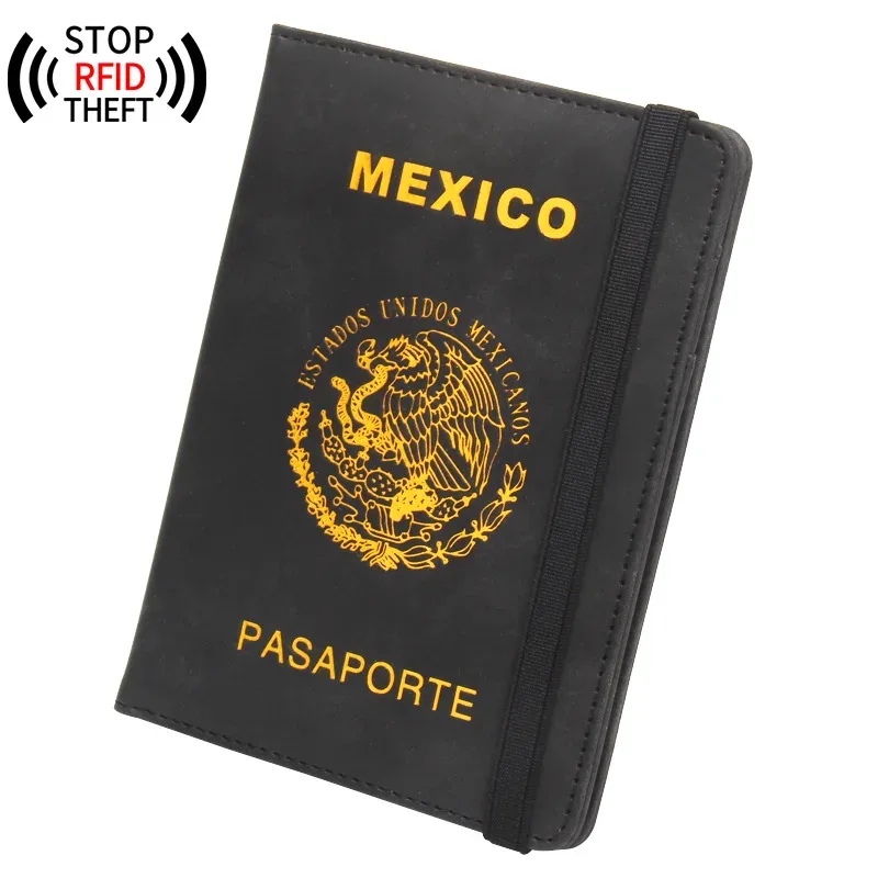 porte-passeport pour voyage, femme/homme, portefeuille de passeport avec blocage rfid, emplacements pour cartes, housse de passeport rfid mexique