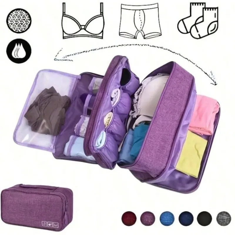 Organisateur d'emballage de voyage, 1 pièce, sac de rangement léger à fermeture éclair pour sous-vêtements chaussettes accessoires pour bagages et valises sac de voyage