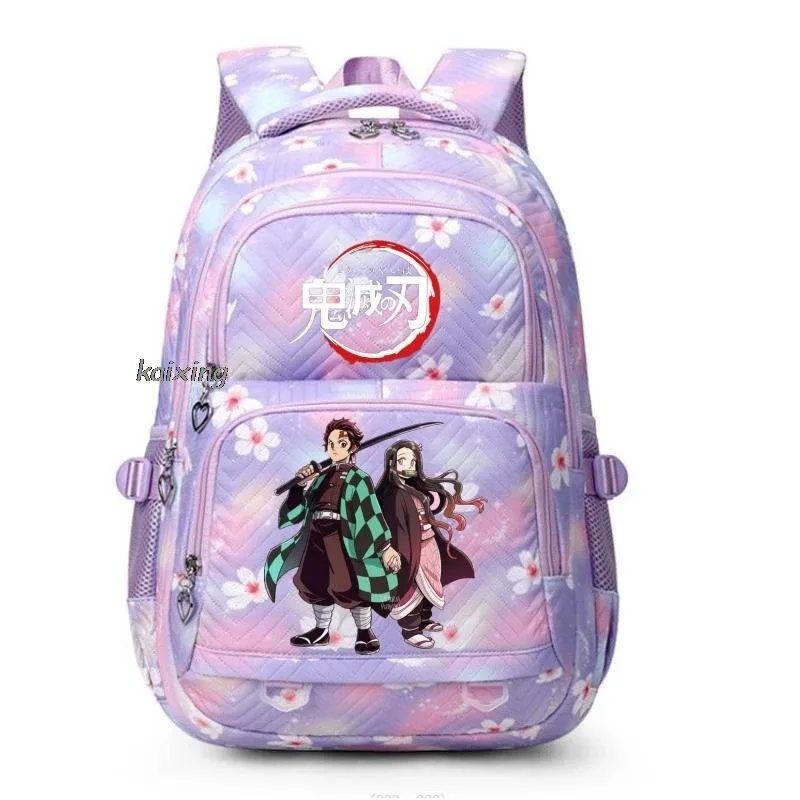 sac à dos décontracté imprimé demon slayer nezuko kamado, tendance, pour étudiants (collège, lycée), garçons, filles, sac de voyage pour ordinateur portable, pour femmes, idéal pour l'extérieur