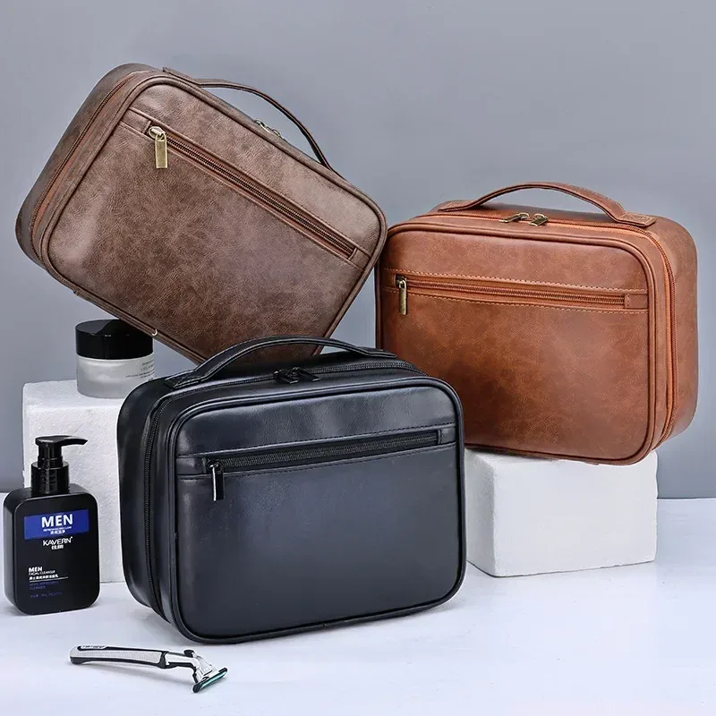 sacs à cosmétiques pour hommes, essentiels de voyage, organisateur de cosmétiques, sac de rangement suspendu pliable, sac de maquillage de luxe transparent et étanche