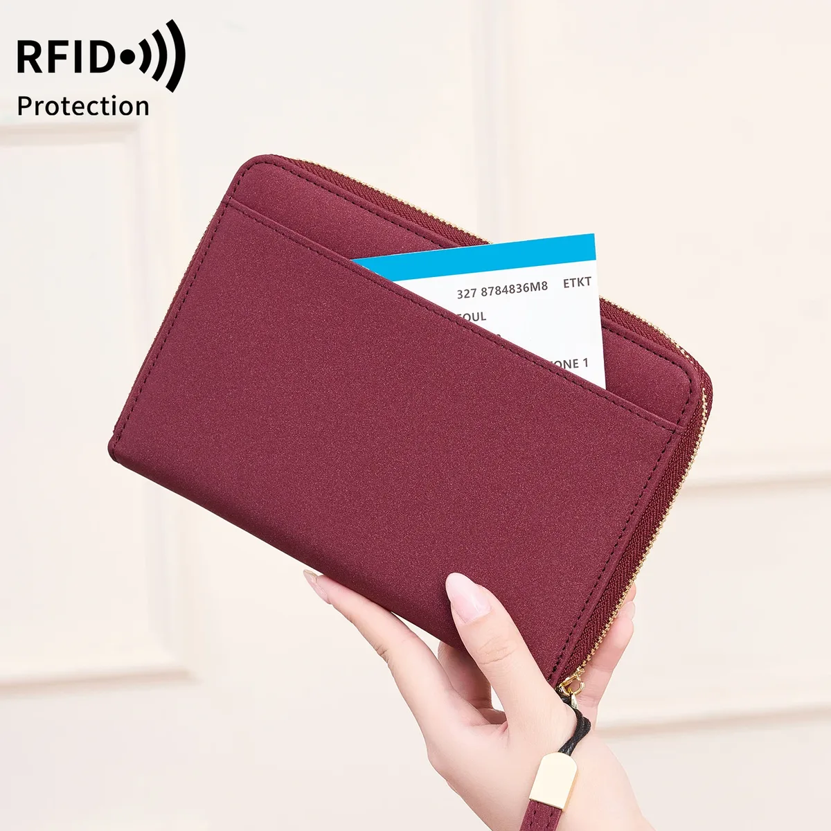 porte-passeport rfid miyin en cuir pu, indispensable pour les voyages en famille, pour cartes de crédit, billets et documents, unisexe
