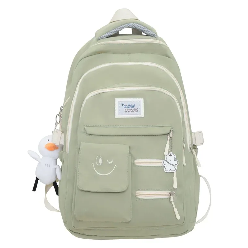 sac à dos en polaire de grande capacité pour filles, sacs à dos de voyage en plein air, grands sacs d'école, lettre, carillon de rue, mignon, nouveau