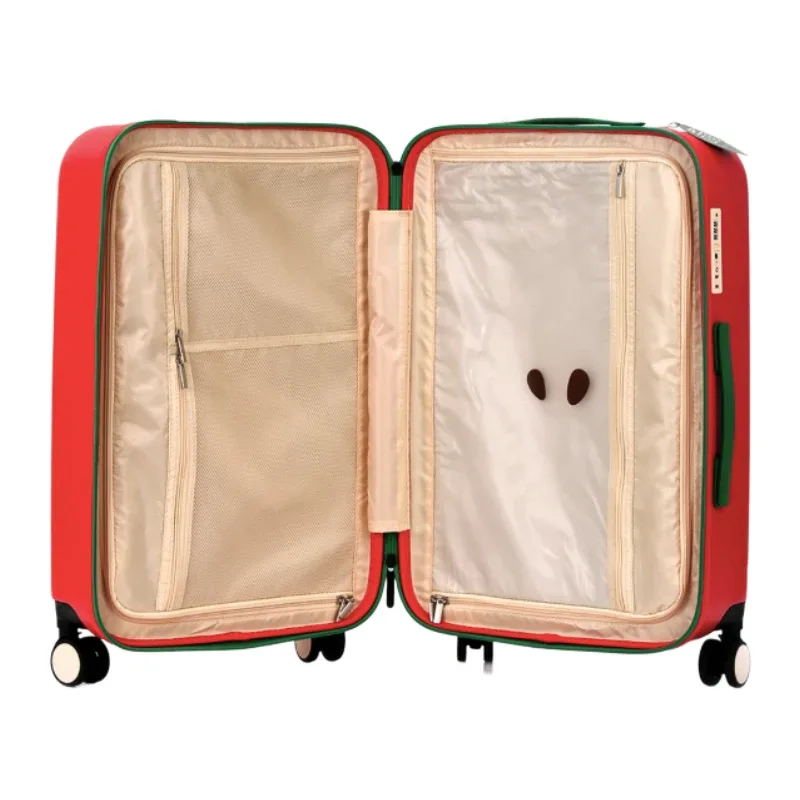 valise design pomme verte et pomme rouge 20 pouces 24 pouces, bagage à roulettes avec serrure tsa, roues silencieuses et durables | unis