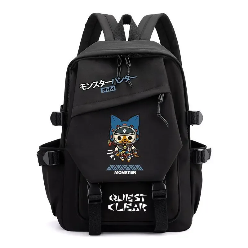sac à dos monster hunter wilds felyne rathian, sac à dos à bandoulière, sac d'école pour étudiants, sac à dos tendance, sac de voyage