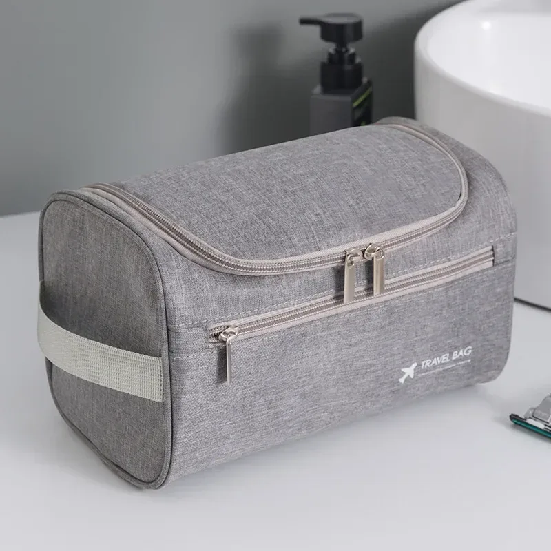 sac de rangement cosmétique étanche pour hommes, organisateur de toilette de voyage en nylon de grande capacité, pochette de lavage de maquillage à fermeture éclair suspendue pour femmes