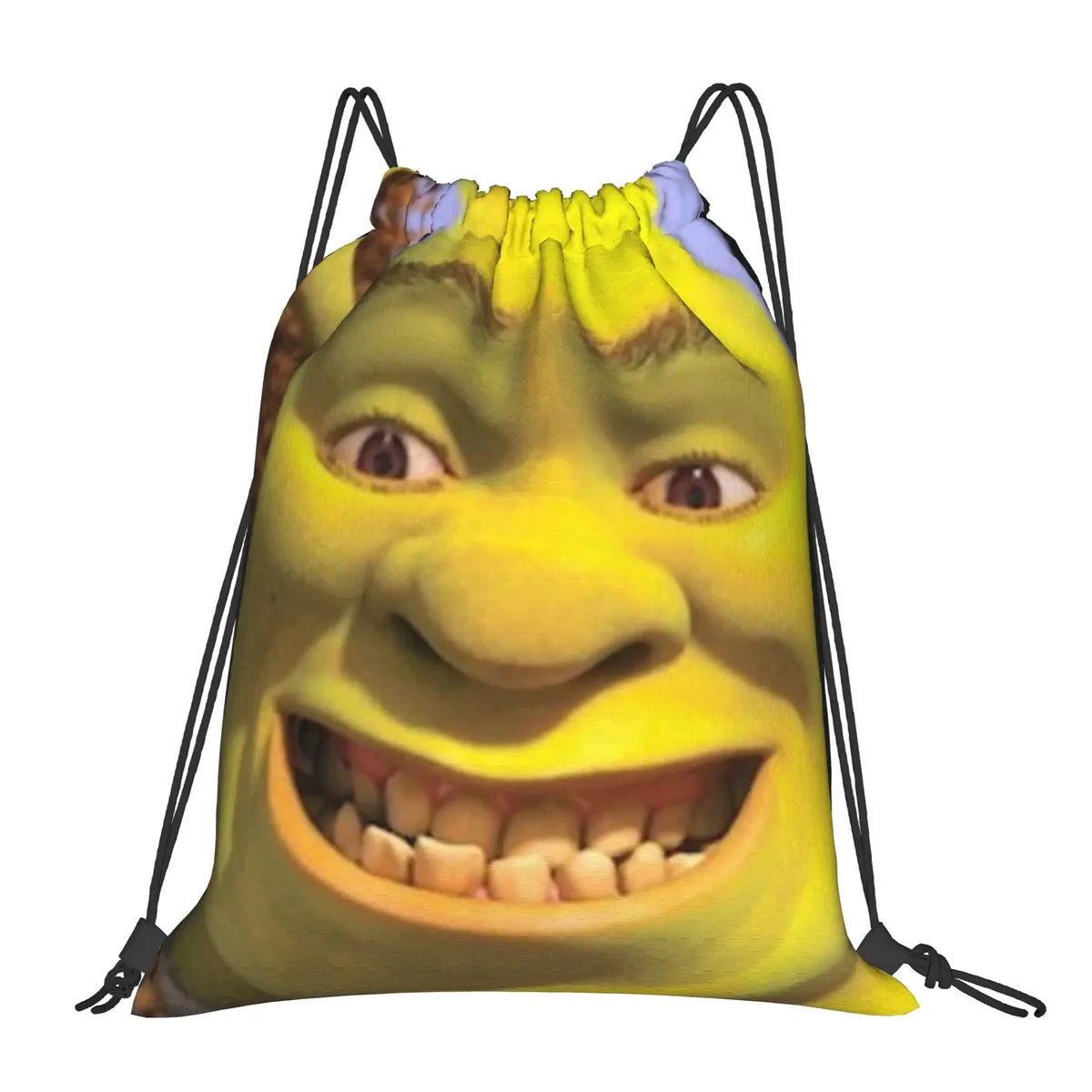 sac à dos à cordon shreks memes, sac de sport résistant à l'eau, sac à cordon avec visage drôle d'anime pour le yoga, 36 cm (largeur) x 43 cm (hauteur)