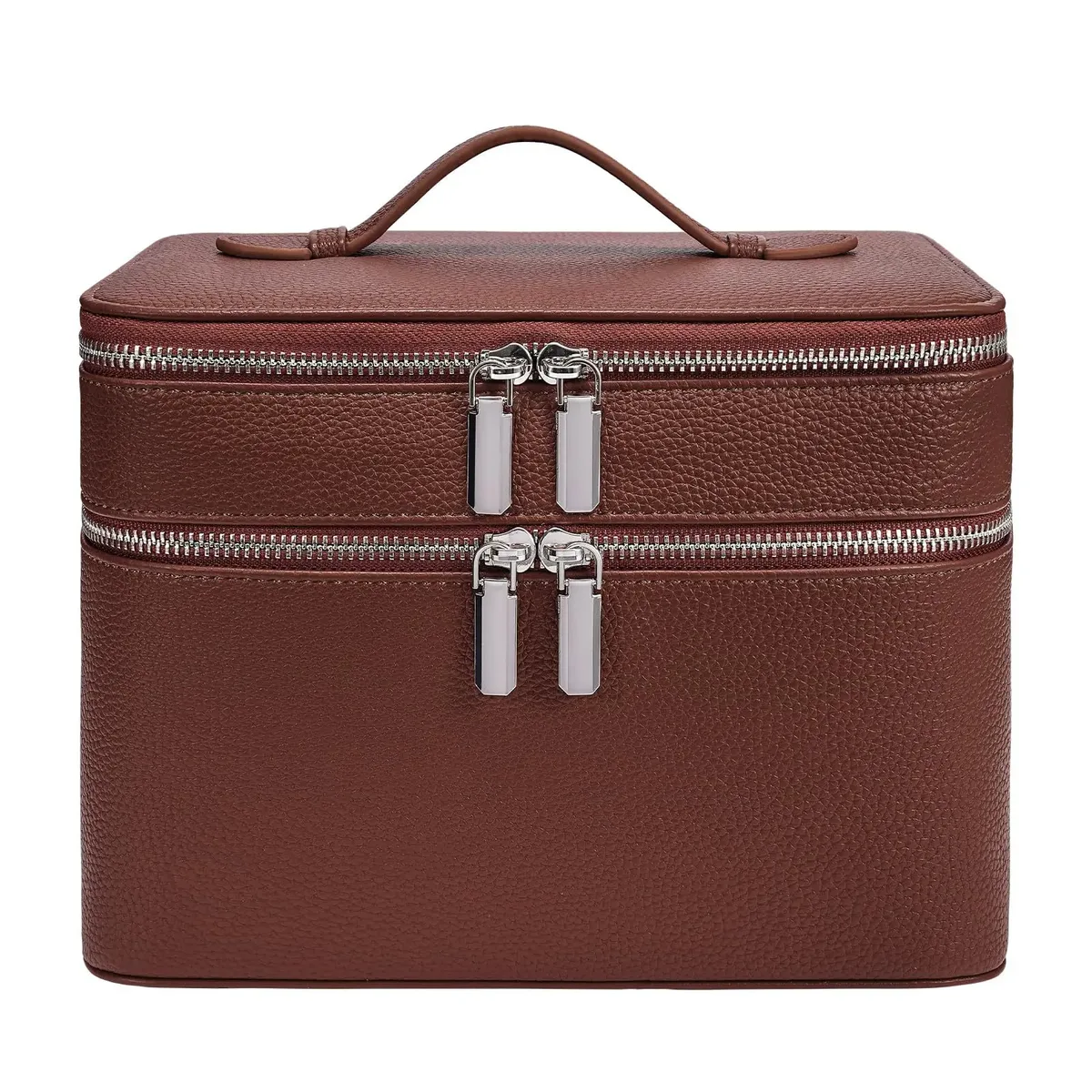 sac de maquillage double couche, organiseur professionnel pour outils de soin de la peau, boîte de rangement multi-compartiments, sac cosmétique de voyage portable, pour la salle de bain
