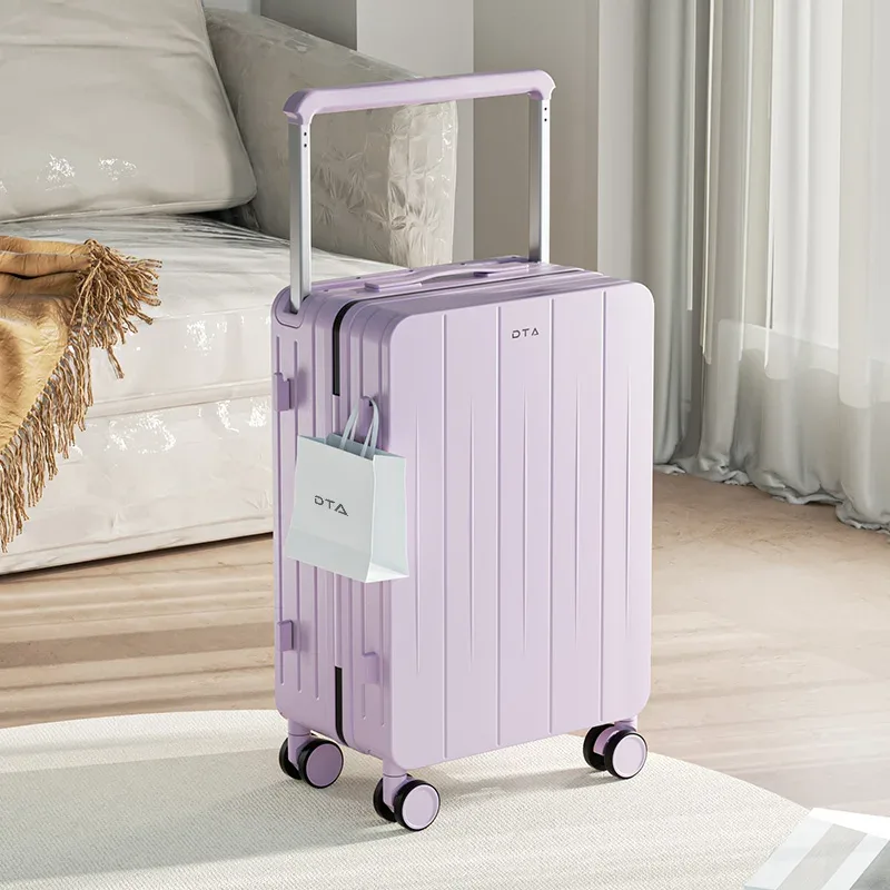 bagage femme 20 "petit boîtier de chariot nouvelle valise haute apparence niveau voyage 24 étui en cuir rose clair