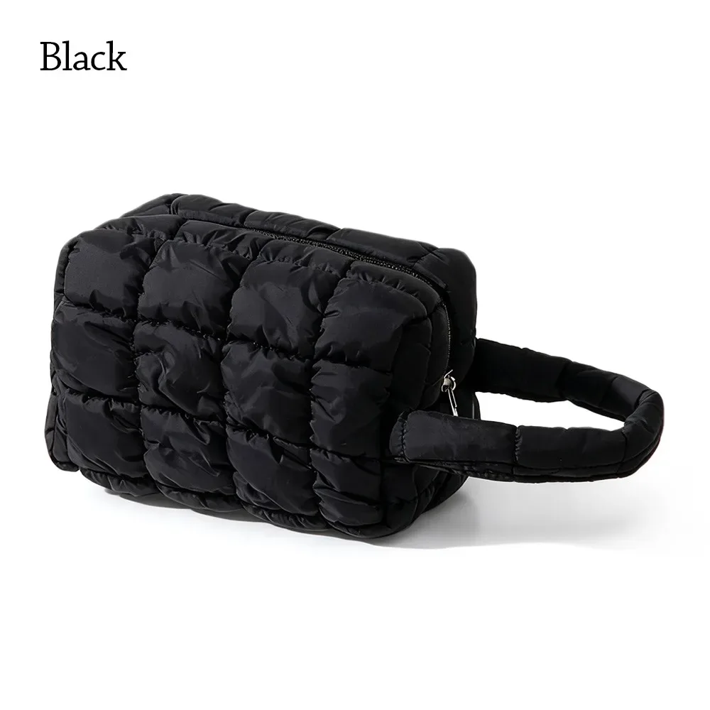 sac de maquillage à main tendance, couleur unie, sac à cosmétiques de grande capacité, sac de rangement multifonctionnel pour voyage à domicile