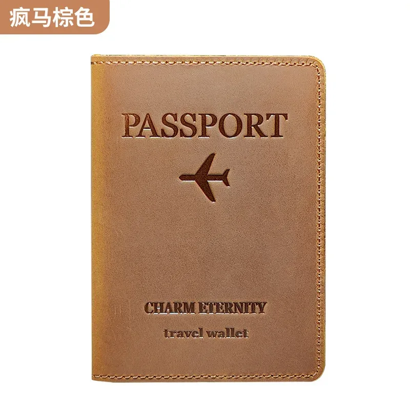 porte-passeport universel pour femmes et hommes, blocage rfid, étui de voyage fin, pochette en cuir véritable, housse de passeport, portefeuille de voyage