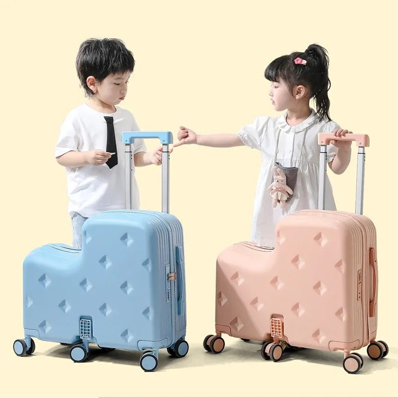 valise à roulettes 2-en-1 pour enfants, petite valise de cabine 18/20 pouces avec porte-gobelet pour garçons et filles, idéale pour les étudiants