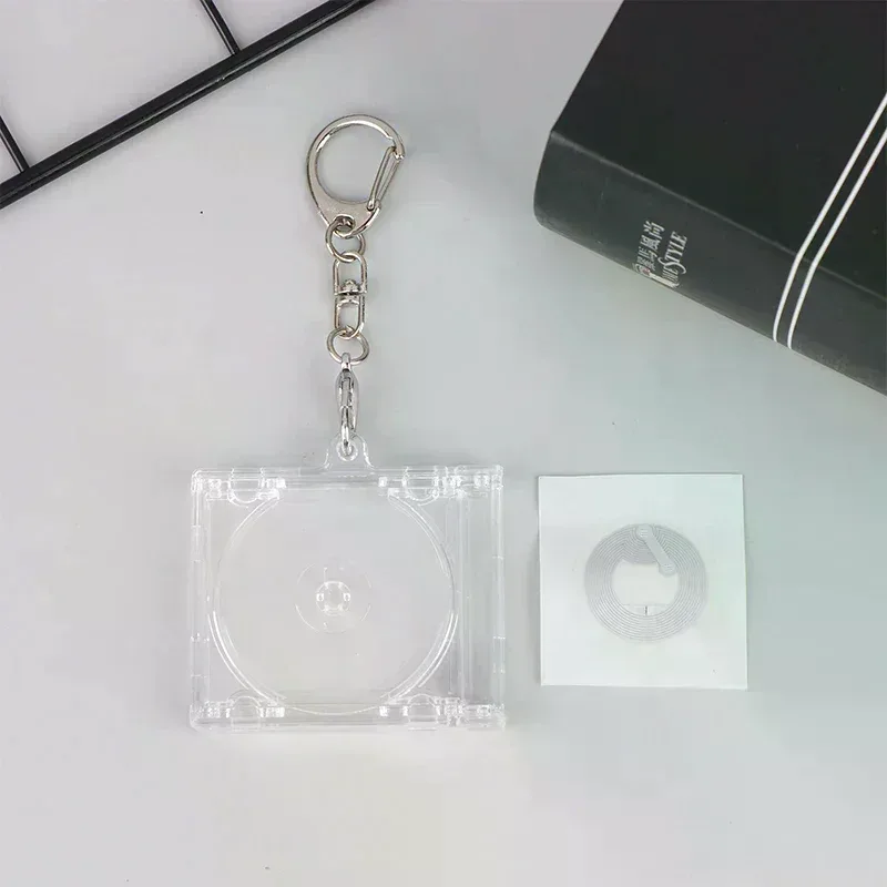 mini étui pour cd portable, porte-clés, album vierge pour décor de sac à dos