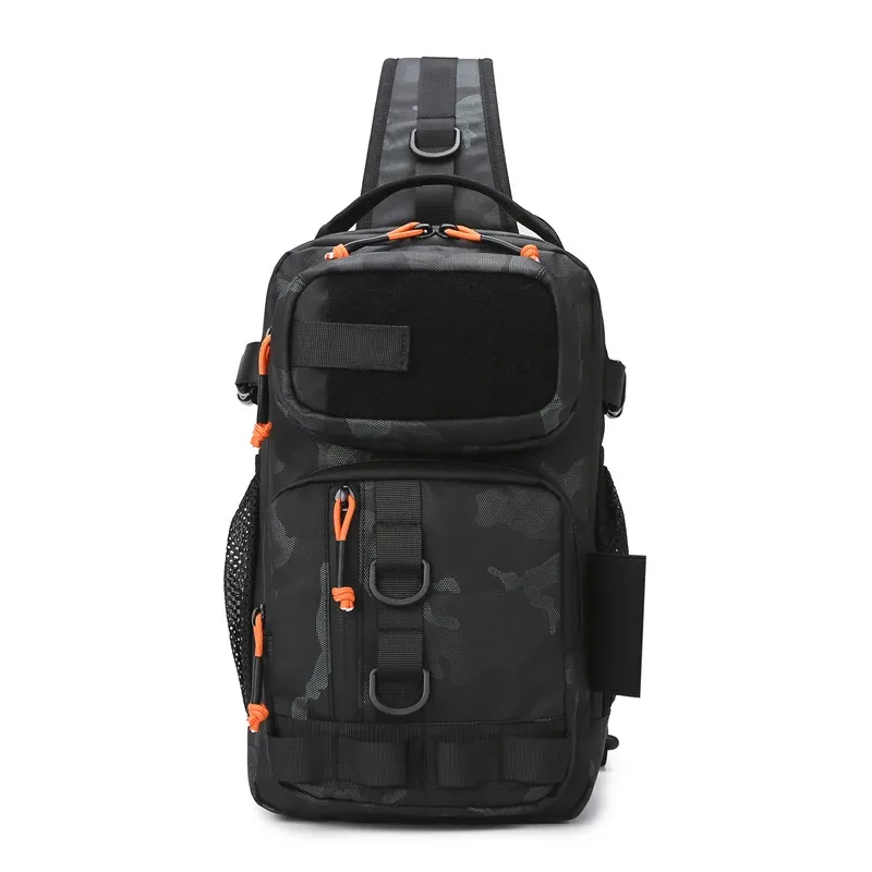 équipement de pêche double épaule bandoulière vélo sport sac à dos étanche camouflage tactique poitrine sac luya sacs