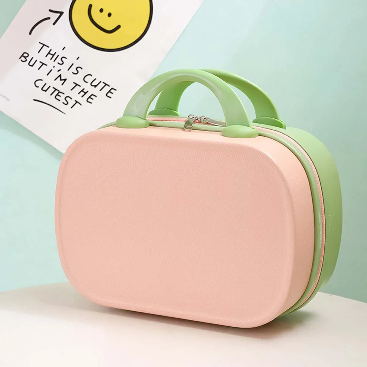 bagage à main contrasté de couleur, petite trousse de maquillage pour femmes, pratique, étui de mot de passe de voyage de 14 pouces, mini sac de rangement léger
