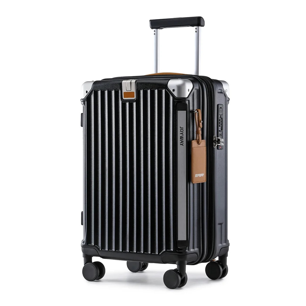 joyway bagage à main 20 pouces avec porte-gobelet et port usb, capacité extensible à 25%, valise intelligente avec roues antidérapantes