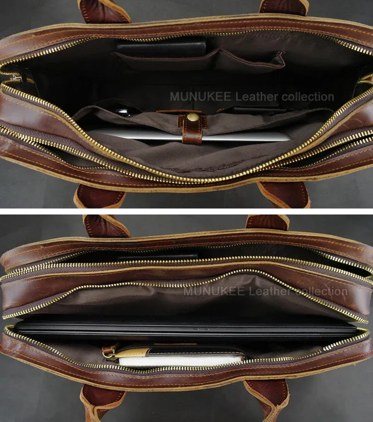 porte-documents de luxe en cuir véritable pour hommes, sac d'affaires, portefeuille en cuir pour ordinateur portable, sacoche à bandoulière pour documents et documents, sac de bureau
