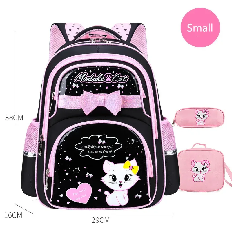 nouveau sac d'école primaire coréen en cuir pu 2020 mode filles mignonnes avec chat mignon sac à dos orthopédique étanche