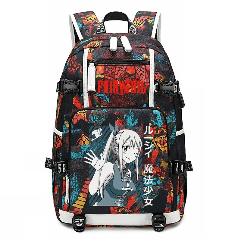 sac à dos d'école imprimé fairy tail anime, grande capacité, sac à livres pour adolescents et enfants, sac à dos de voyage décontracté