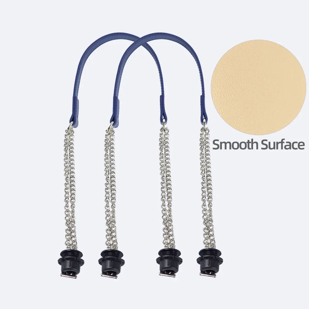1 paire d'accessoires obag longues poignées en cuir sangles argent longue double chaîne sous les bras pour o sac fourre-tout femmes sacs à main à bandoulière