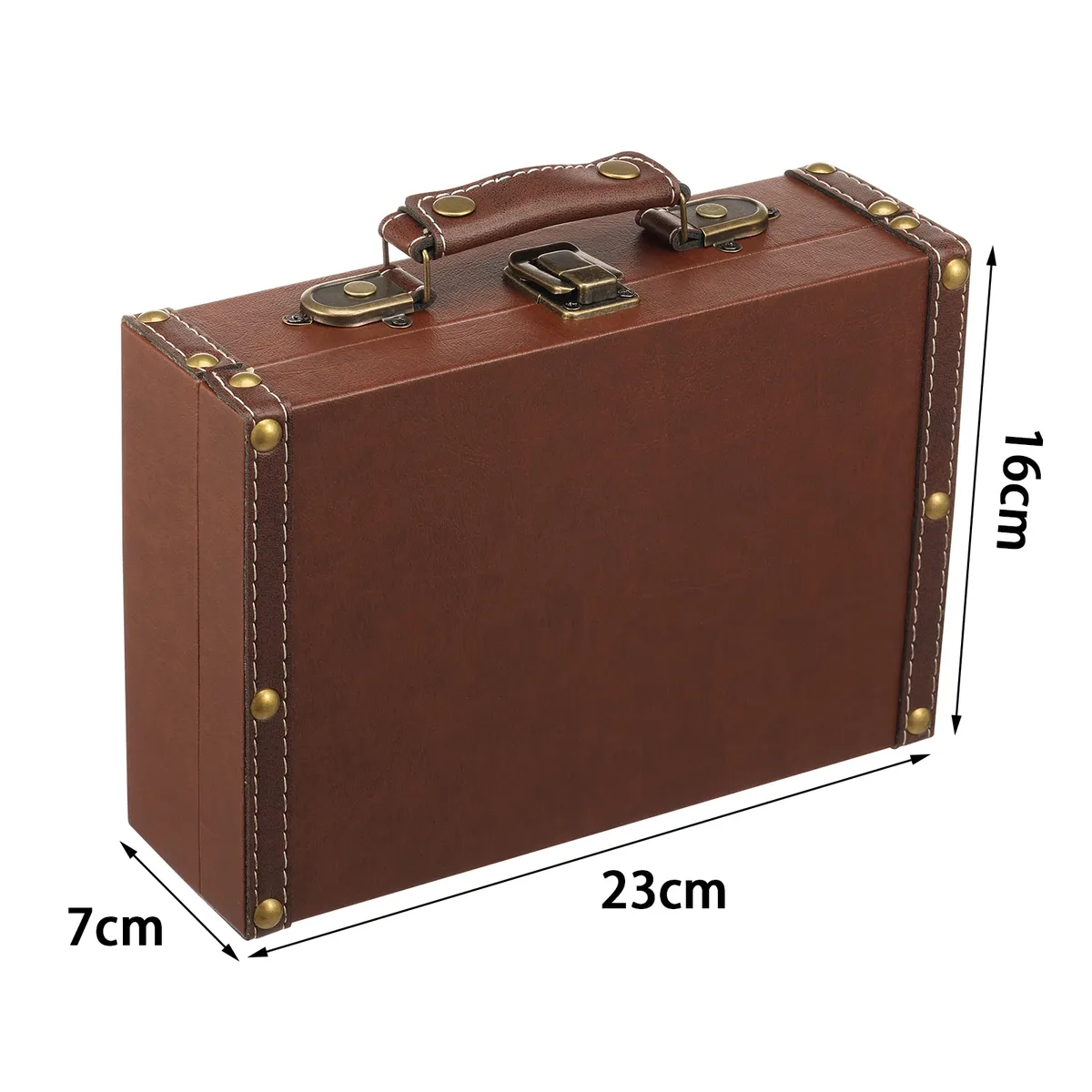 valise vintage en cuir, organisateur de vêtements, coffre portable, sac à main, ornement antique en bois, accessoire de transport, boîte de rangement
