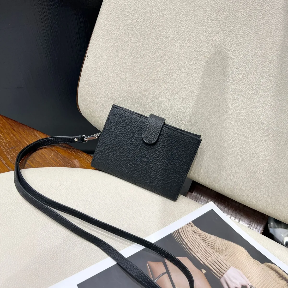 porte-passeport en cuir véritable ultra-fin avec nom personnalisé, porte-cartes multifonctionnel, porte-billets, sac de rangement