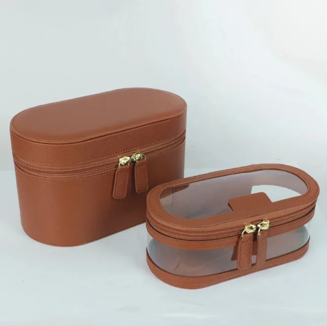 trousse de maquillage multifonctionnelle portable de voyage, sac à cosmétiques transparent de grande capacité avec petit sac