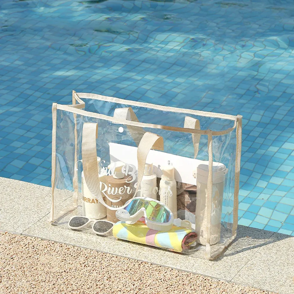 pochette cosmétique et sac de plage - sac de plage léger avec pochette pour téléphone, sac fourre-tout pliable et imperméable pour la plage, la piscine, les vacances