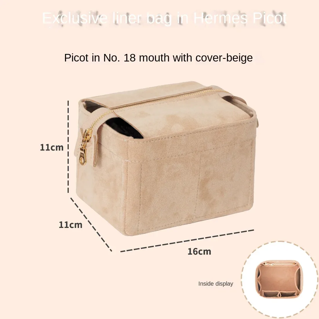 convient pour h picotin 18 22 sac à main de rangement robee moelleux insérer organisateur pour sac à main de luxe sac cosmétique organisateur voyage maman sac