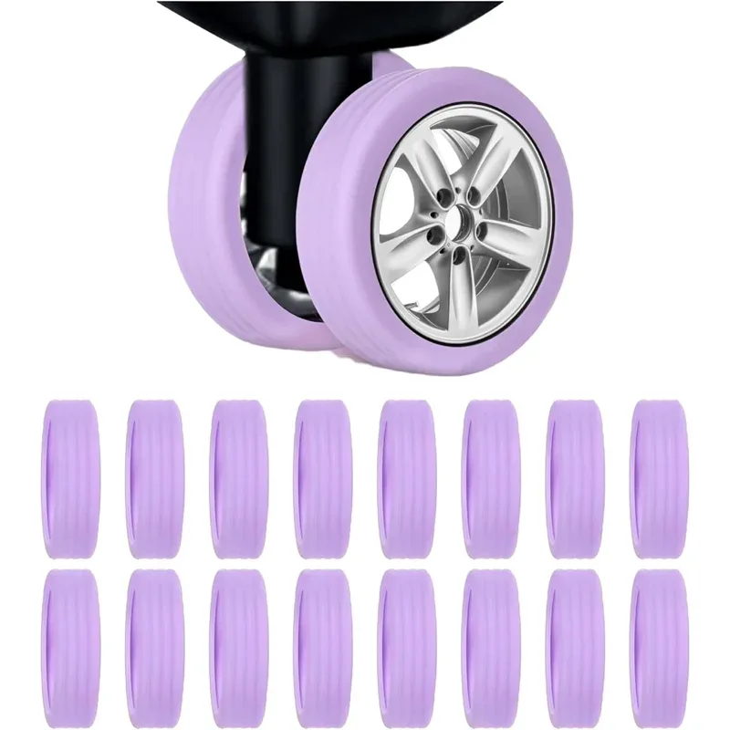 protecteur de roue en silicone, 32/4 pièces, compartiment à bagages, housse de protection de roue, boîtier de chariot, manchon à roulettes silencieux, accessoires de valise
