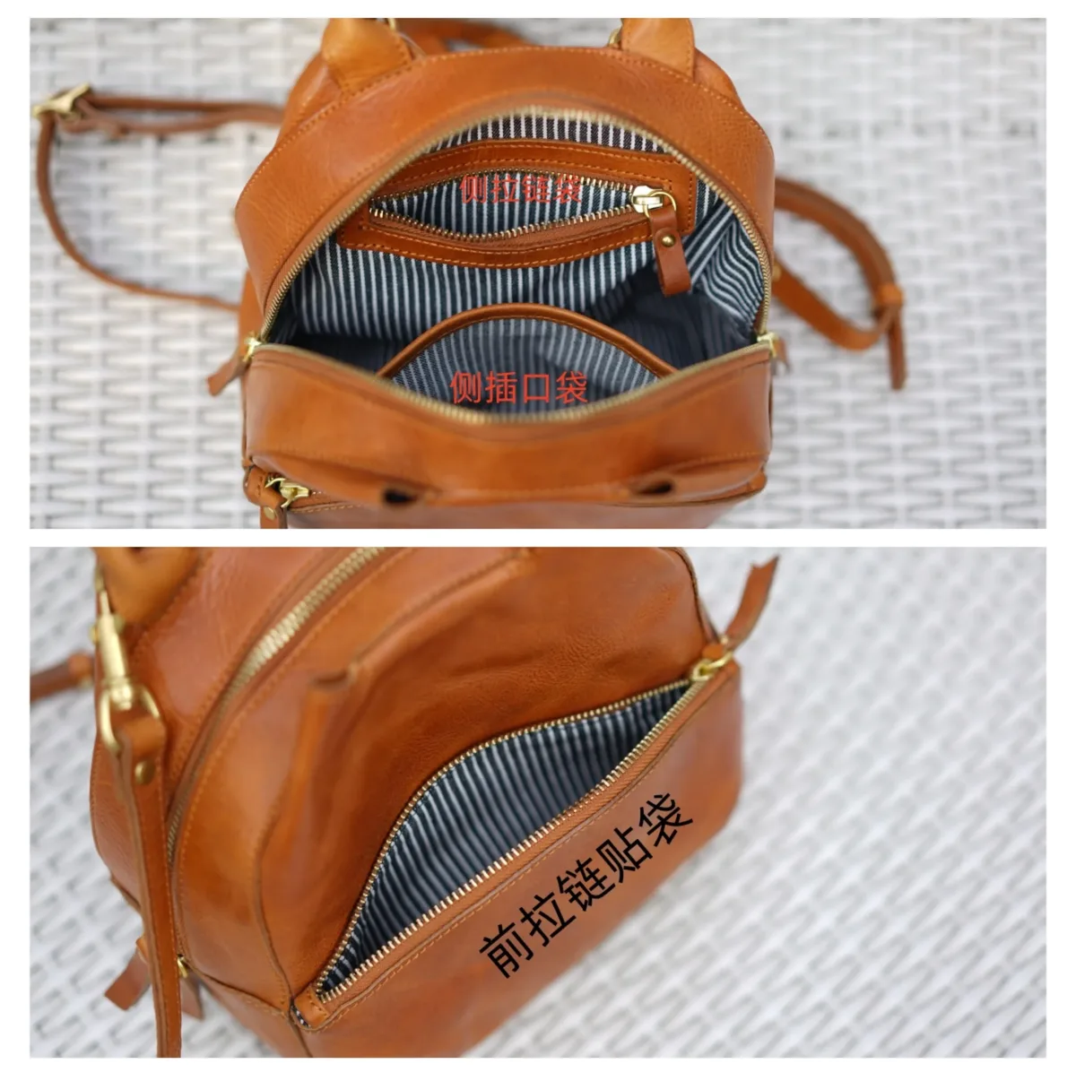 mode luxe tanné végétal peau de vache femmes mignon petit sac à dos week-end fête voyage à la main en cuir véritable cartables