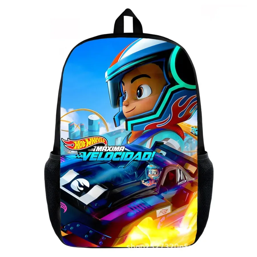 nouveauté : sac à dos pour enfants hot wheels unleashed design battle, imprimé voiture de course, léger, pour garçons