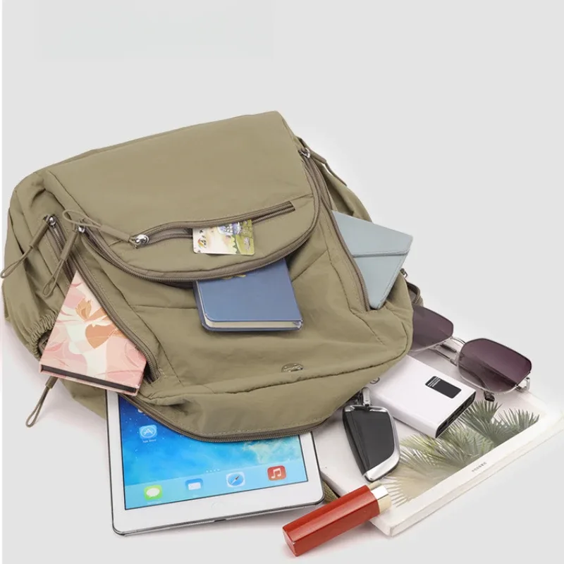nouveau tissu en nylon imperméable léger grande capacité sac à dos à bandoulière série bouffante simple marée de déplacement dames sacs à bandoulière