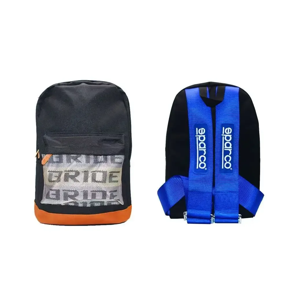 nouveau sac à dos sparco, sac à dos universel pour ceinture de sécurité de voiture, matériau en cuir et toile, sac de moto, sac à dos noir pour ordinateur portable